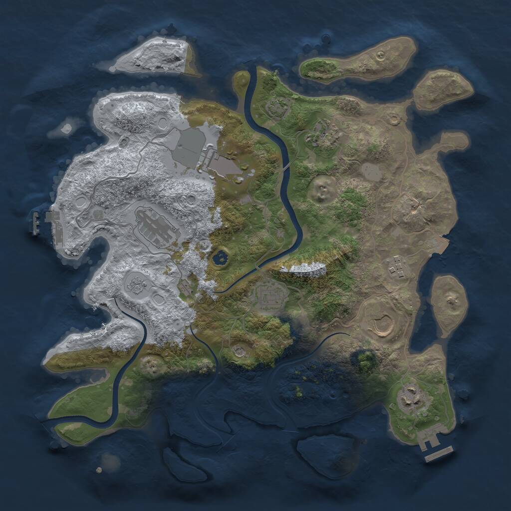 Rust Map: Procedural Map, Size: 3500, Seed: 98017874, 13 Monuments