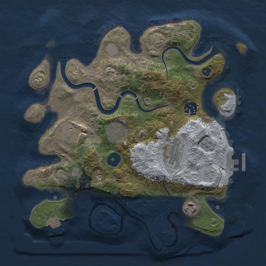 Rust Map: Procedural Map, Size: 3000, Seed: 1646333602, 11 Monuments