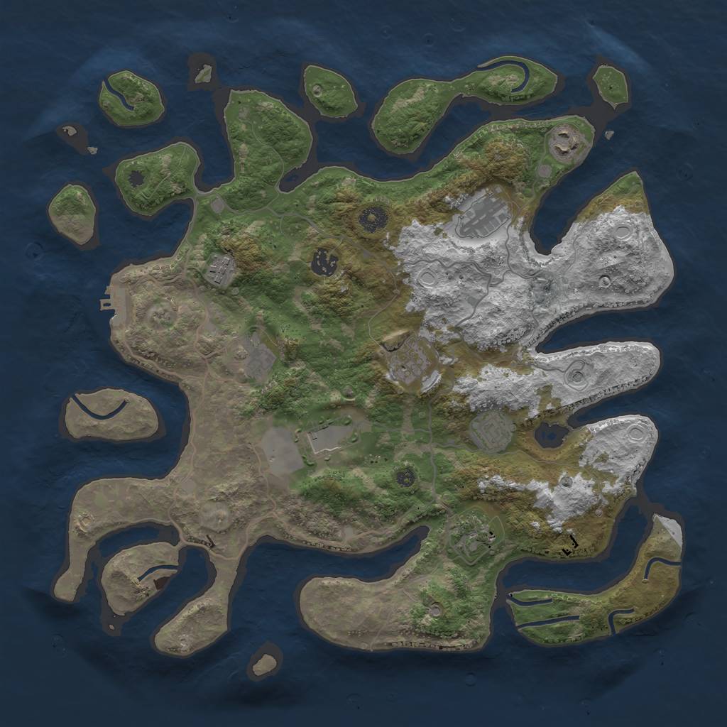 Rust Map: Procedural Map, Size: 4000, Seed: 2248786, 16 Monuments