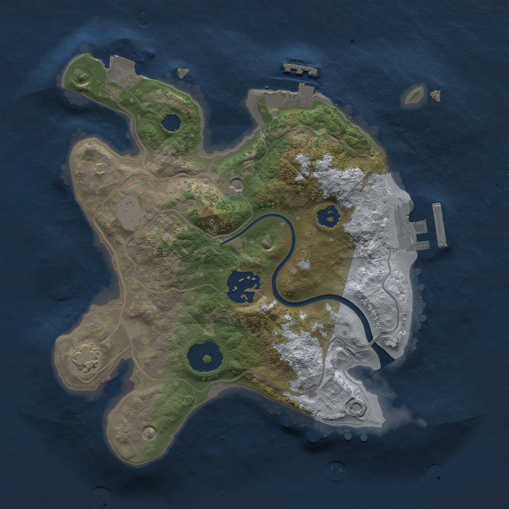 Rust Map: Procedural Map, Size: 2309, Seed: 14, 6 Monuments