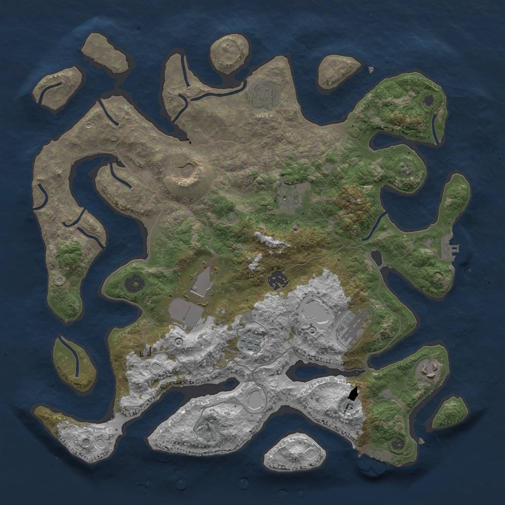 Rust Map: Procedural Map, Size: 4000, Seed: 2020163670, 16 Monuments