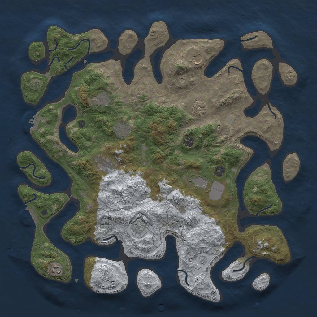 Rust Map: Procedural Map, Size: 4500, Seed: 4621, 19 Monuments