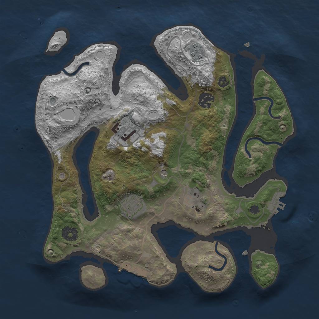 Rust Map: Procedural Map, Size: 3000, Seed: 86499549, 13 Monuments