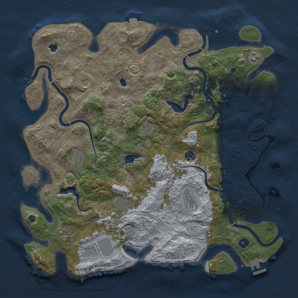 Rust Map: Procedural Map, Size: 4500, Seed: 1513159721, 15 Monuments
