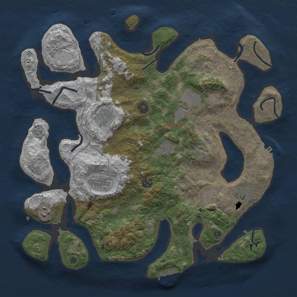 Rust Map: Procedural Map, Size: 4000, Seed: 862246666, 17 Monuments