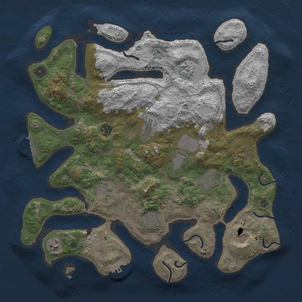 Rust Map: Procedural Map, Size: 4000, Seed: 1605905496, 18 Monuments