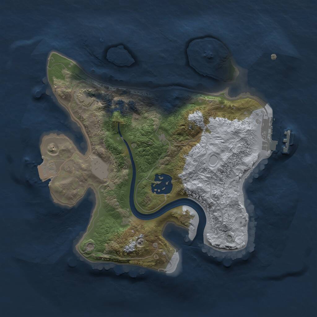 Rust Map: Procedural Map, Size: 2200, Seed: 712372, 4 Monuments