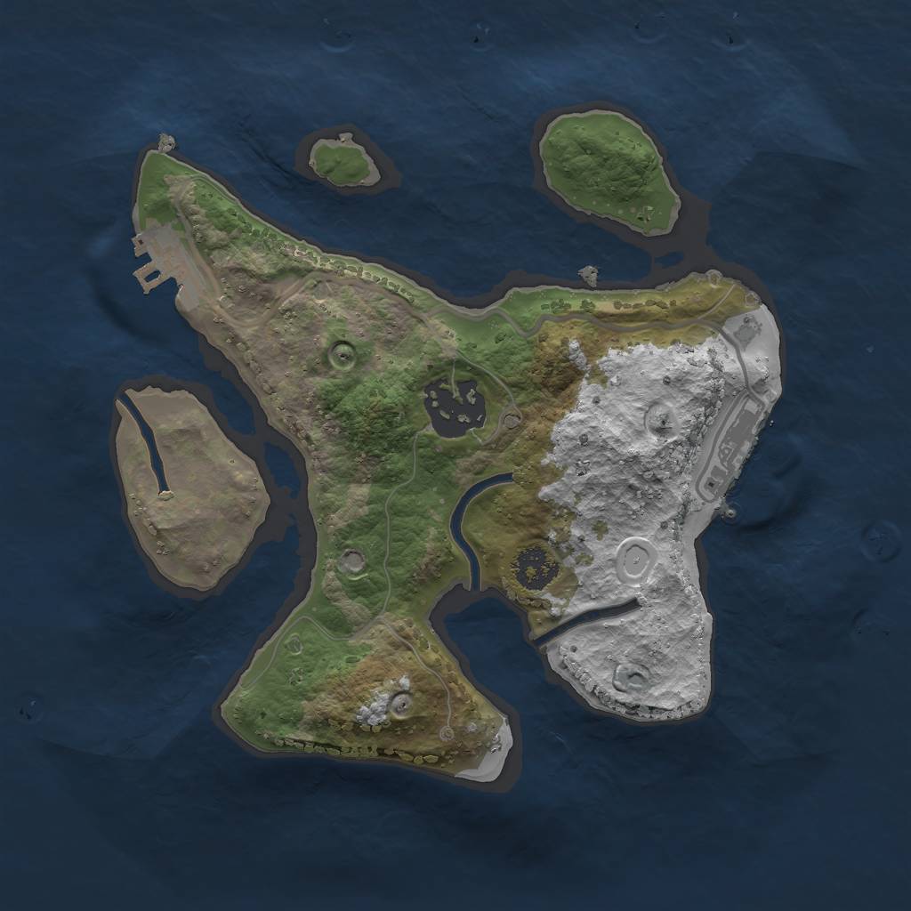 Rust Map: Procedural Map, Size: 2200, Seed: 712372, 8 Monuments