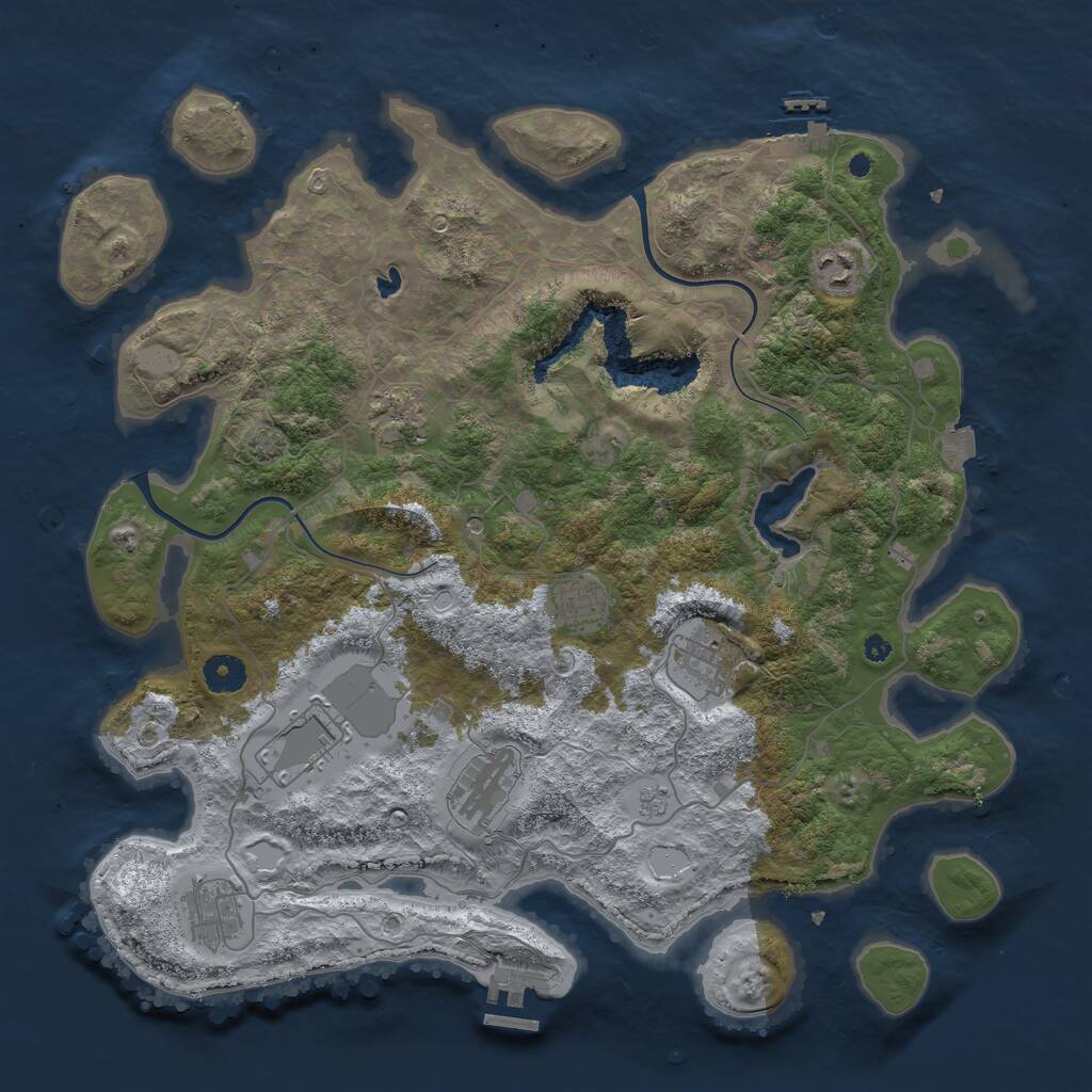 Rust Map: Procedural Map, Size: 4000, Seed: 15003969, 13 Monuments