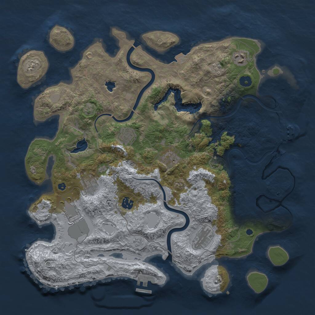 Rust Map: Procedural Map, Size: 4000, Seed: 15003969, 14 Monuments