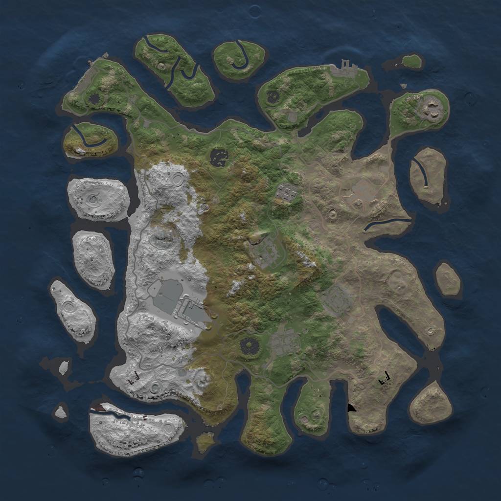 Rust Map: Procedural Map, Size: 4000, Seed: 1619698804, 16 Monuments