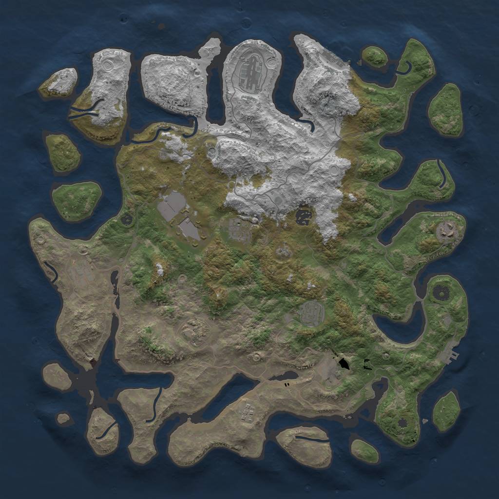 Rust Map: Procedural Map, Size: 4500, Seed: 13842, 18 Monuments