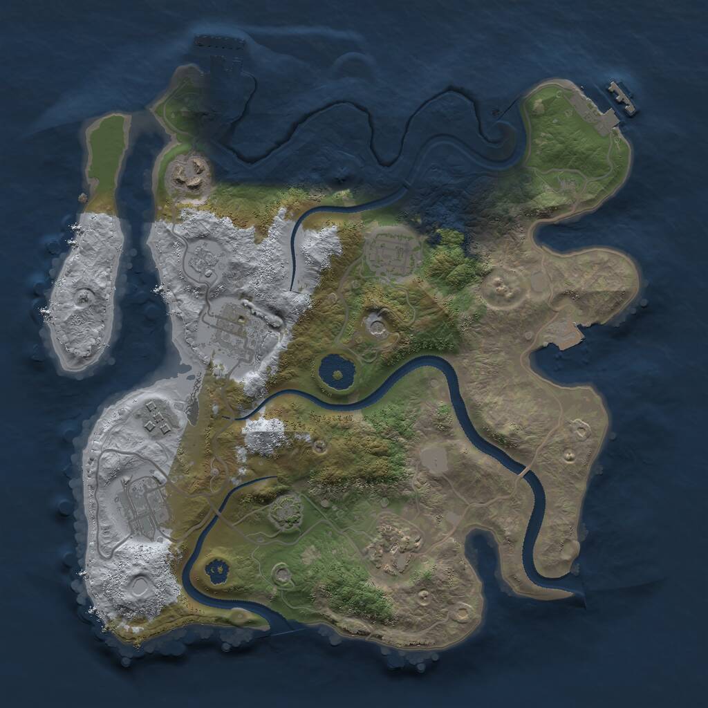 Rust Map: Procedural Map, Size: 3000, Seed: 807638452, 12 Monuments