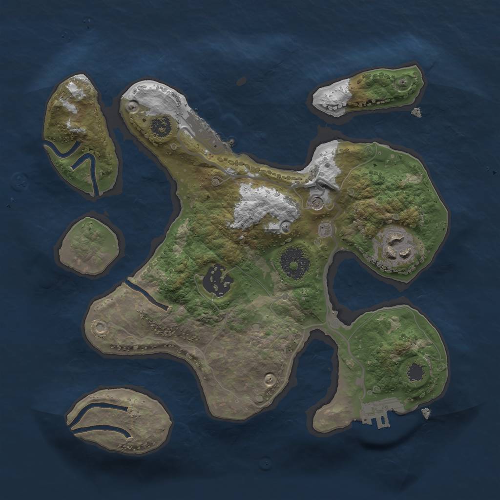 Rust Map: Procedural Map, Size: 2500, Seed: 1000409, 10 Monuments