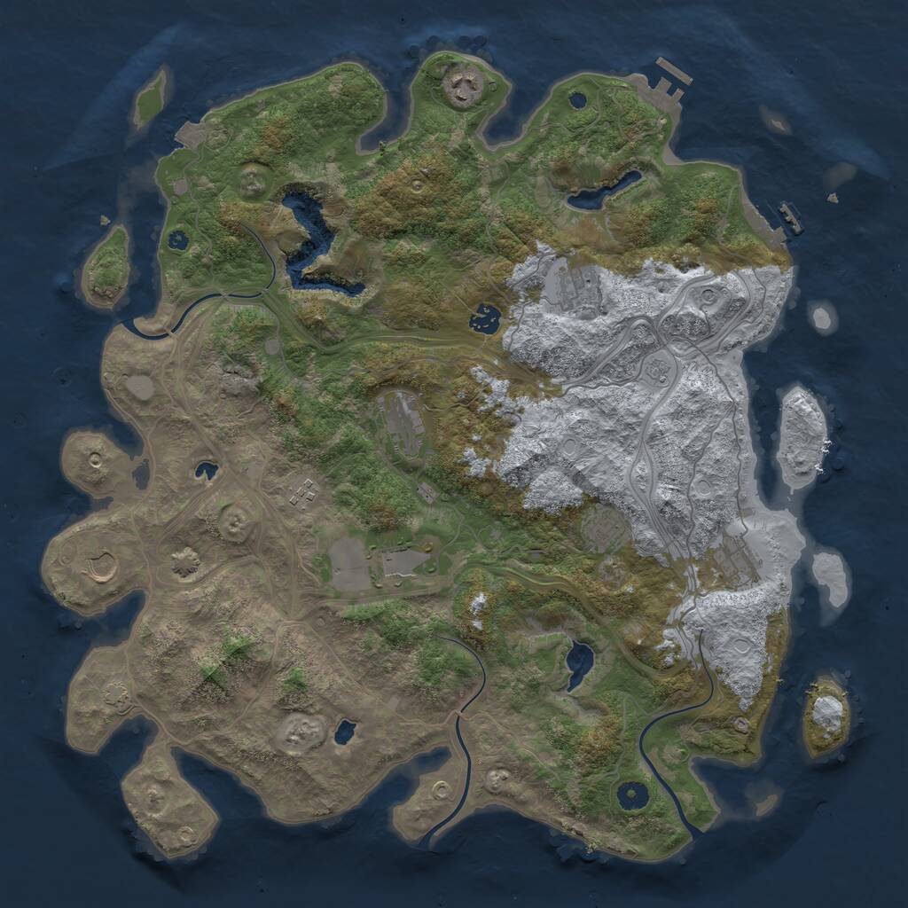 Rust Map: Procedural Map, Size: 4500, Seed: 1111, 15 Monuments