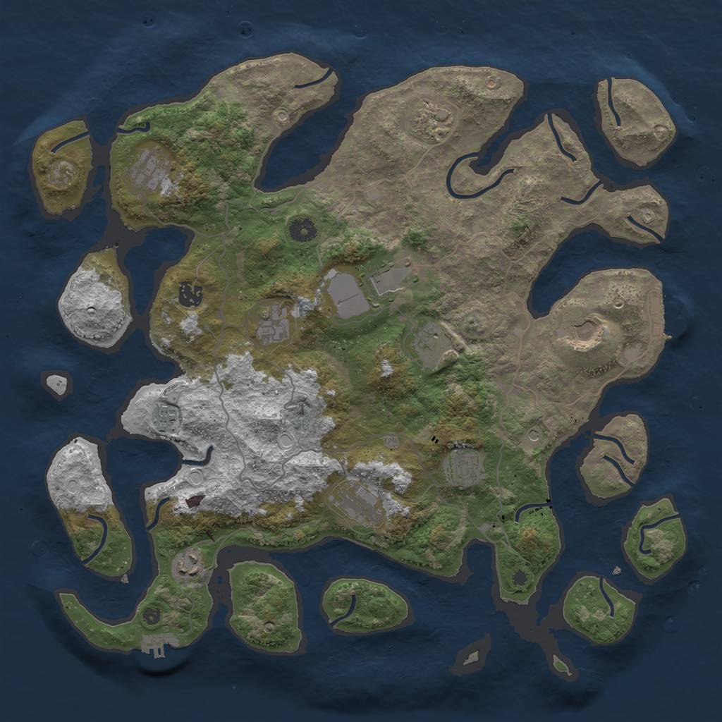 Rust Map: Procedural Map, Size: 4200, Seed: 1848385905, 19 Monuments
