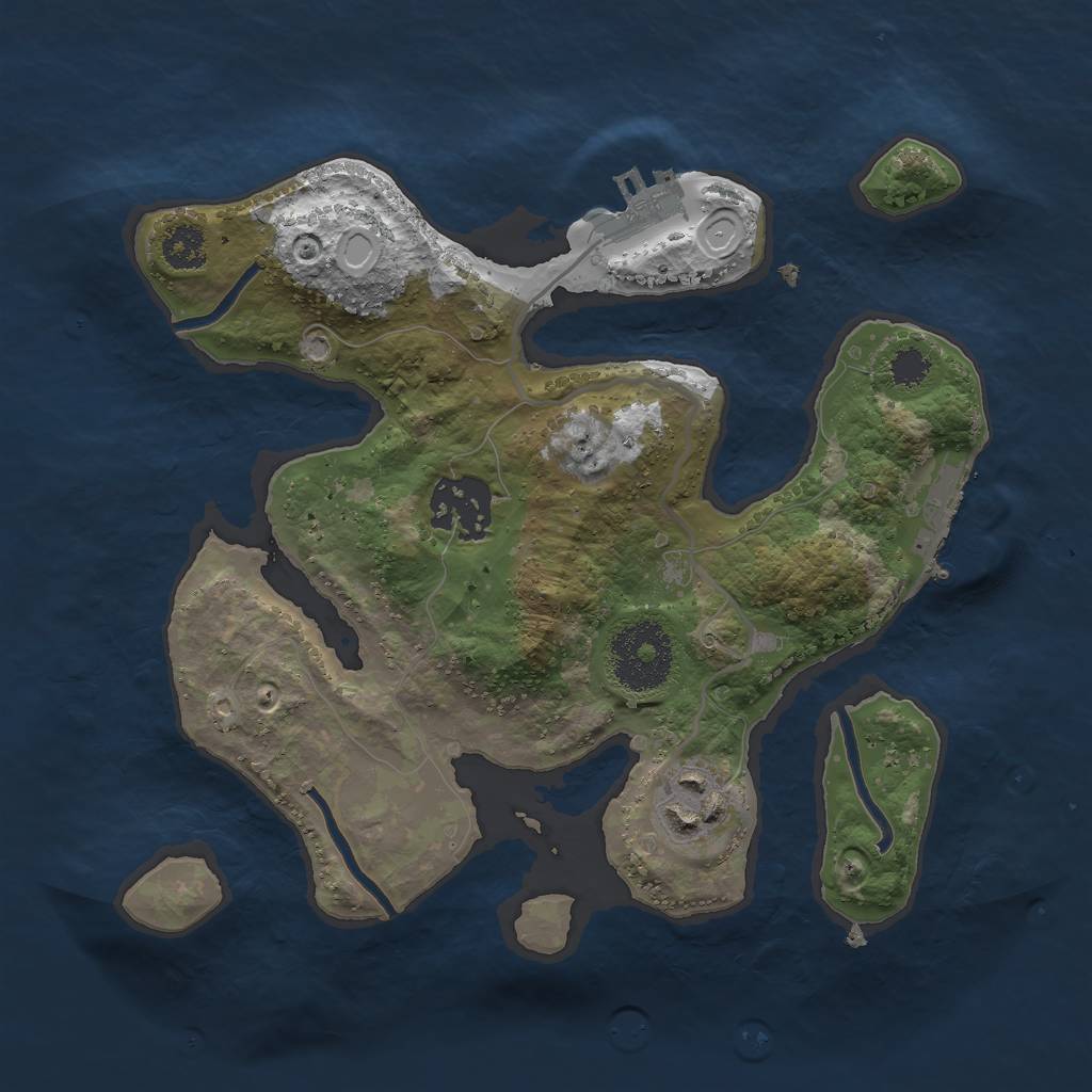 Rust Map: Procedural Map, Size: 2500, Seed: 45677854, 9 Monuments
