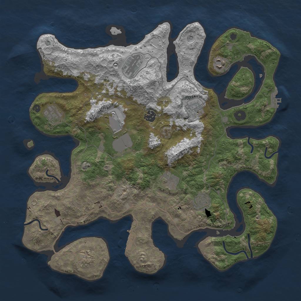 Rust Map: Procedural Map, Size: 4000, Seed: 1451436874, 17 Monuments