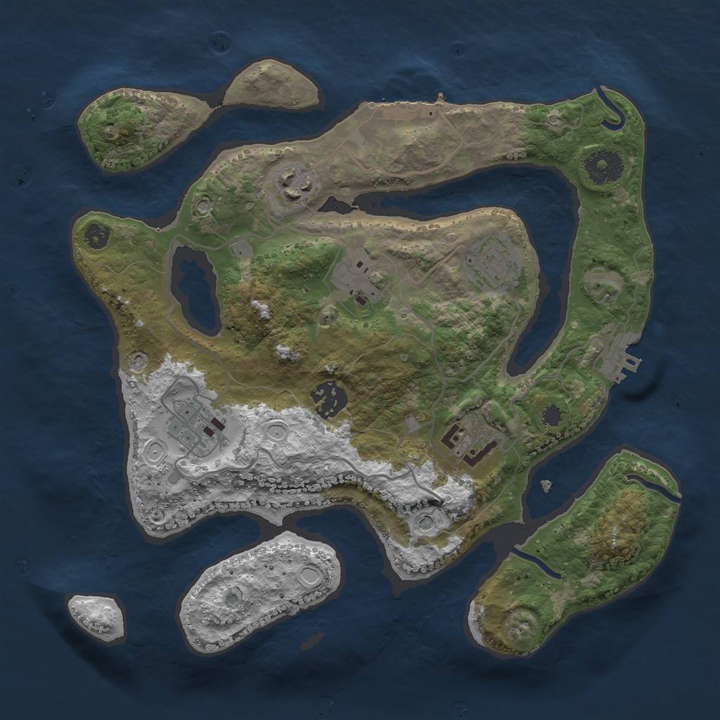 Rust Map: Procedural Map, Size: 3000, Seed: 991151976, 14 Monuments