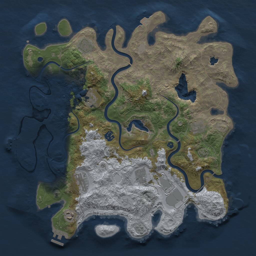 Rust Map: Procedural Map, Size: 4000, Seed: 213478, 15 Monuments