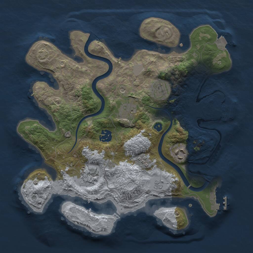 Rust Map: Procedural Map, Size: 3000, Seed: 1754115988, 12 Monuments