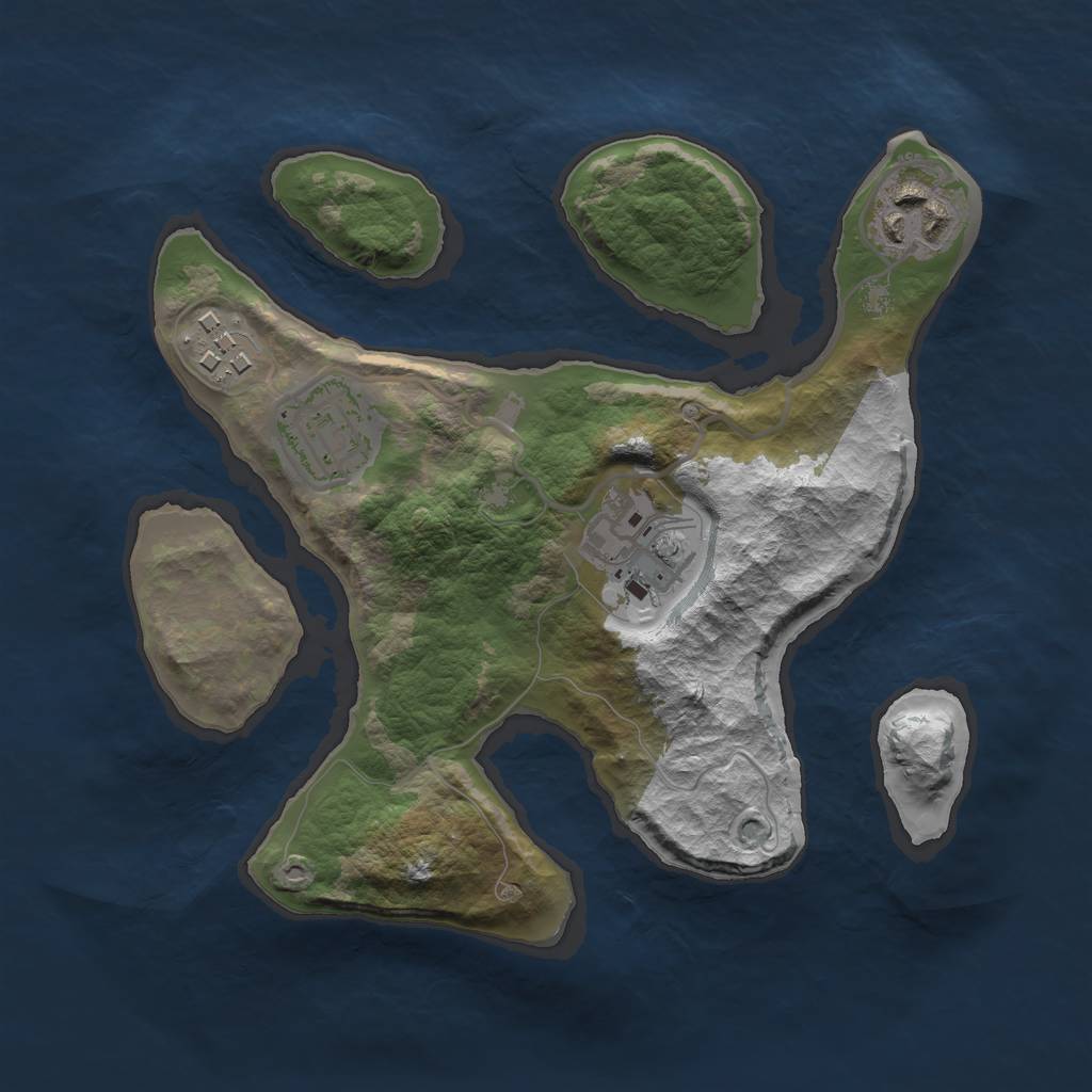 Rust Map: Barren, Size: 2350, Seed: 712372, 6 Monuments