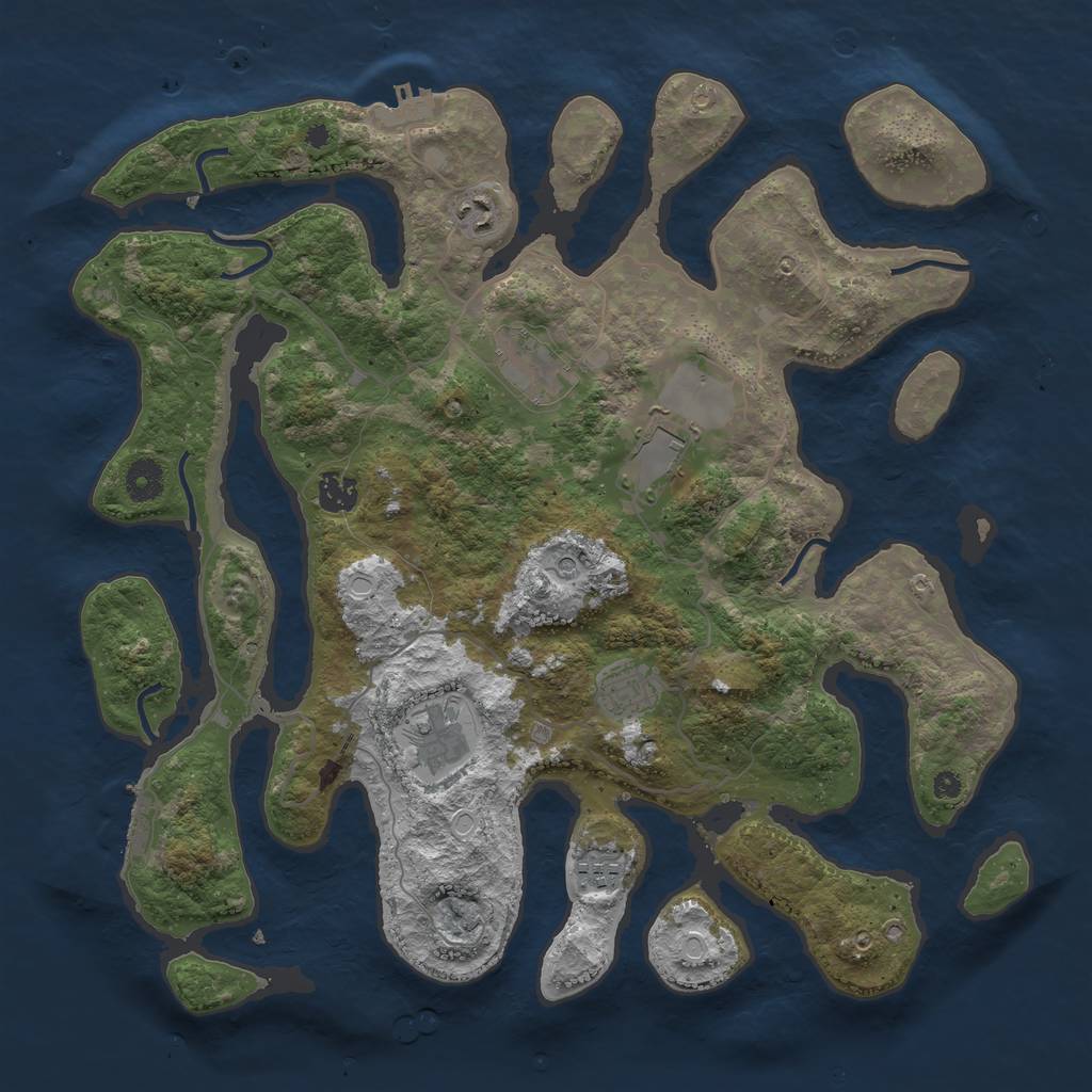 Rust Map: Procedural Map, Size: 4000, Seed: 741366744, 15 Monuments