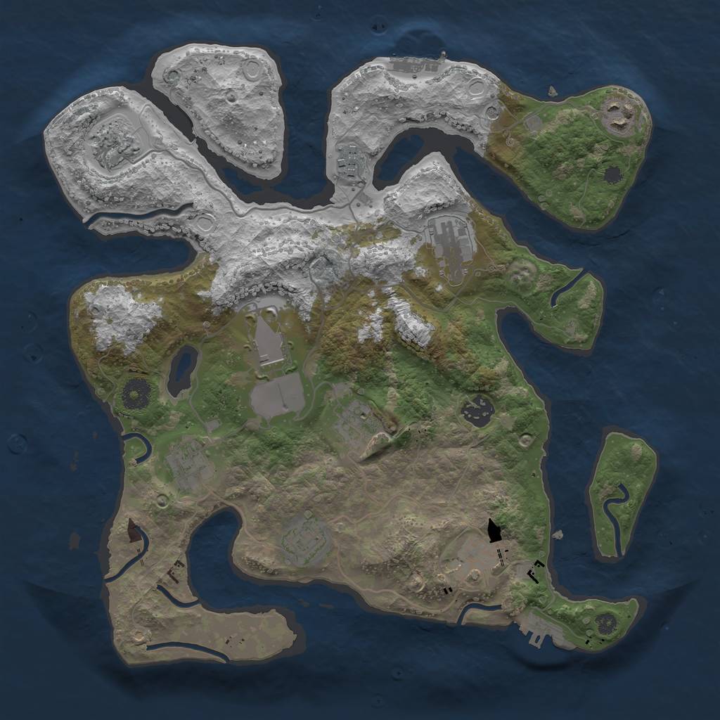 Rust Map: Procedural Map, Size: 3500, Seed: 1168225822, 18 Monuments