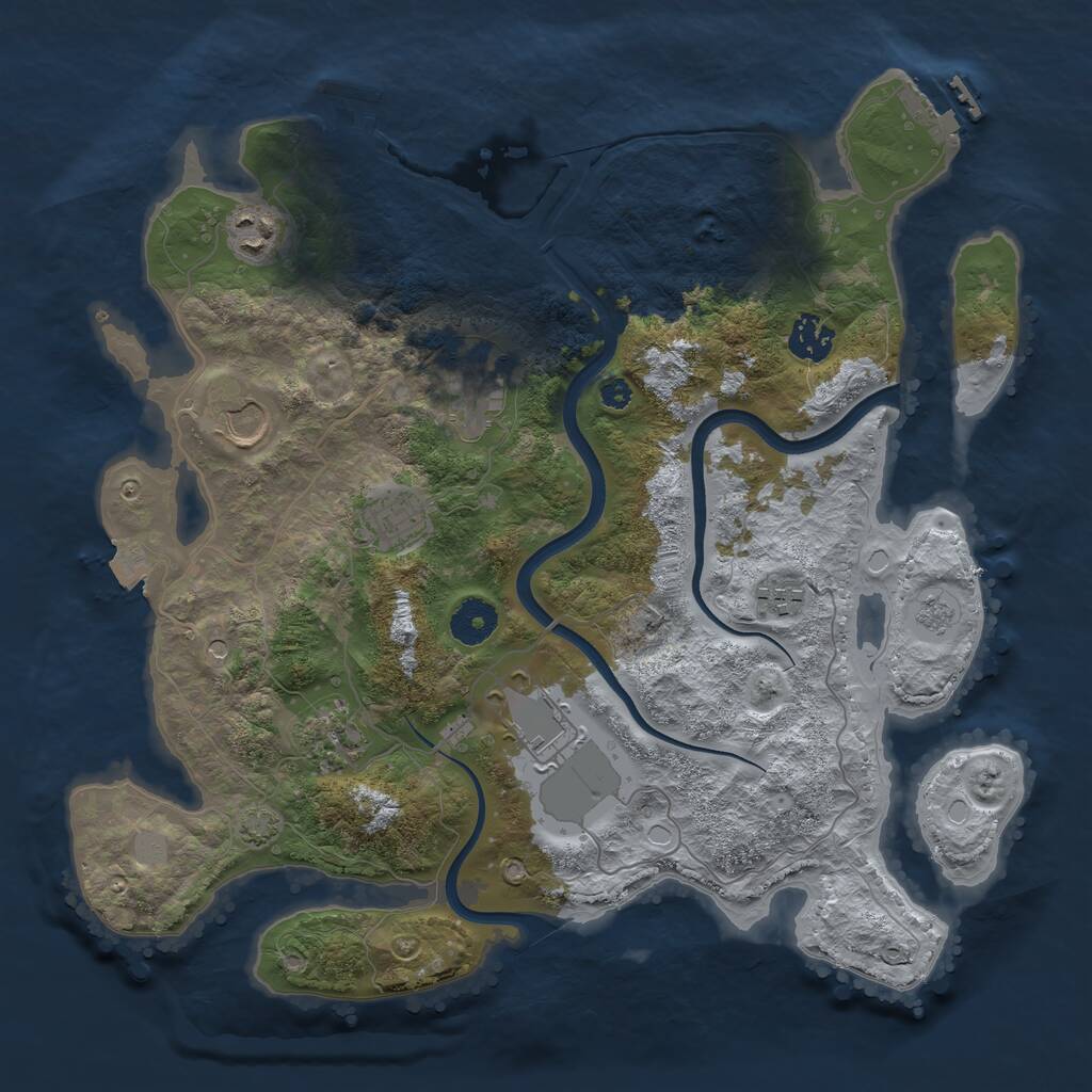 Rust Map: Procedural Map, Size: 3600, Seed: 19, 14 Monuments