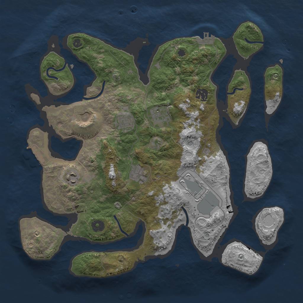 Rust Map: Procedural Map, Size: 3600, Seed: 19, 15 Monuments