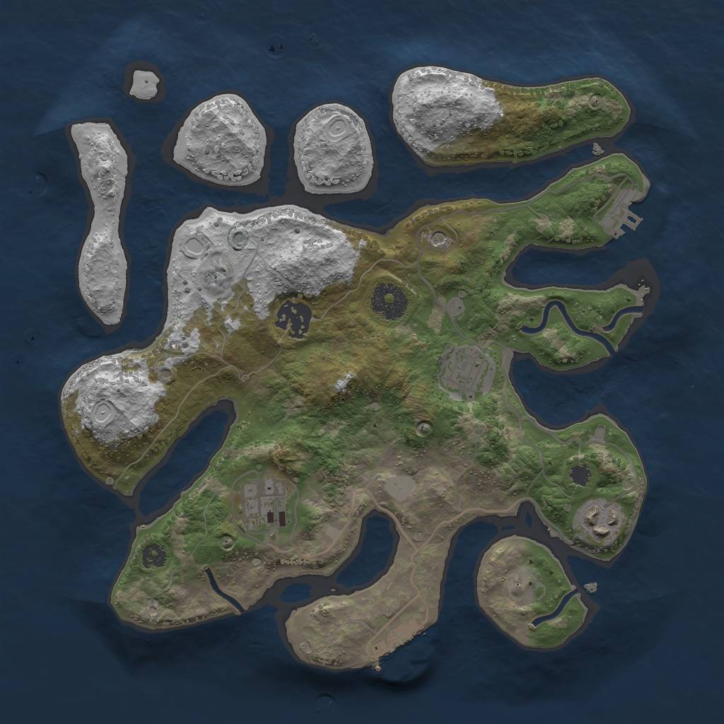 Rust Map: Procedural Map, Size: 3000, Seed: 6716842, 12 Monuments