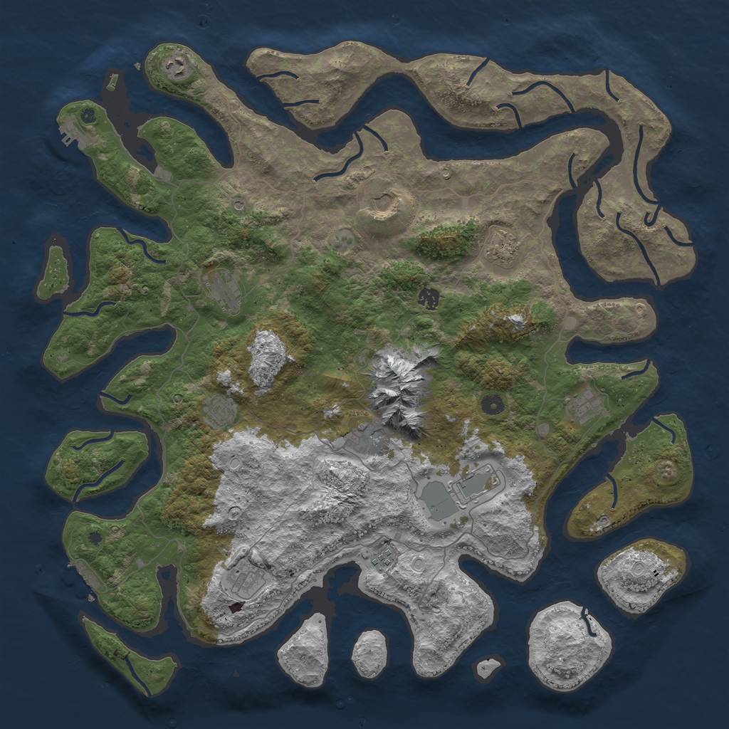Rust Map: Procedural Map, Size: 5000, Seed: 1117807, 19 Monuments