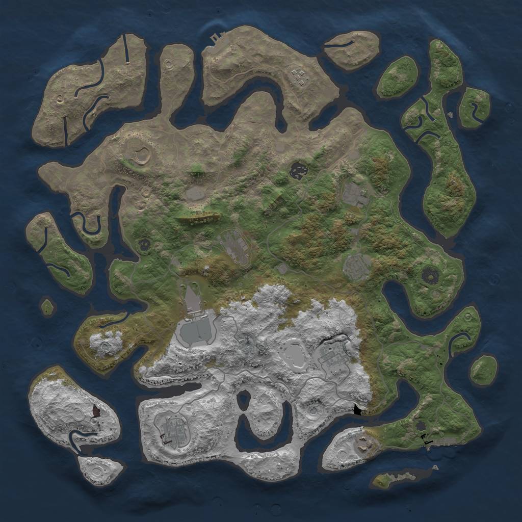 Rust Map: Procedural Map, Size: 4500, Seed: 1000209, 18 Monuments