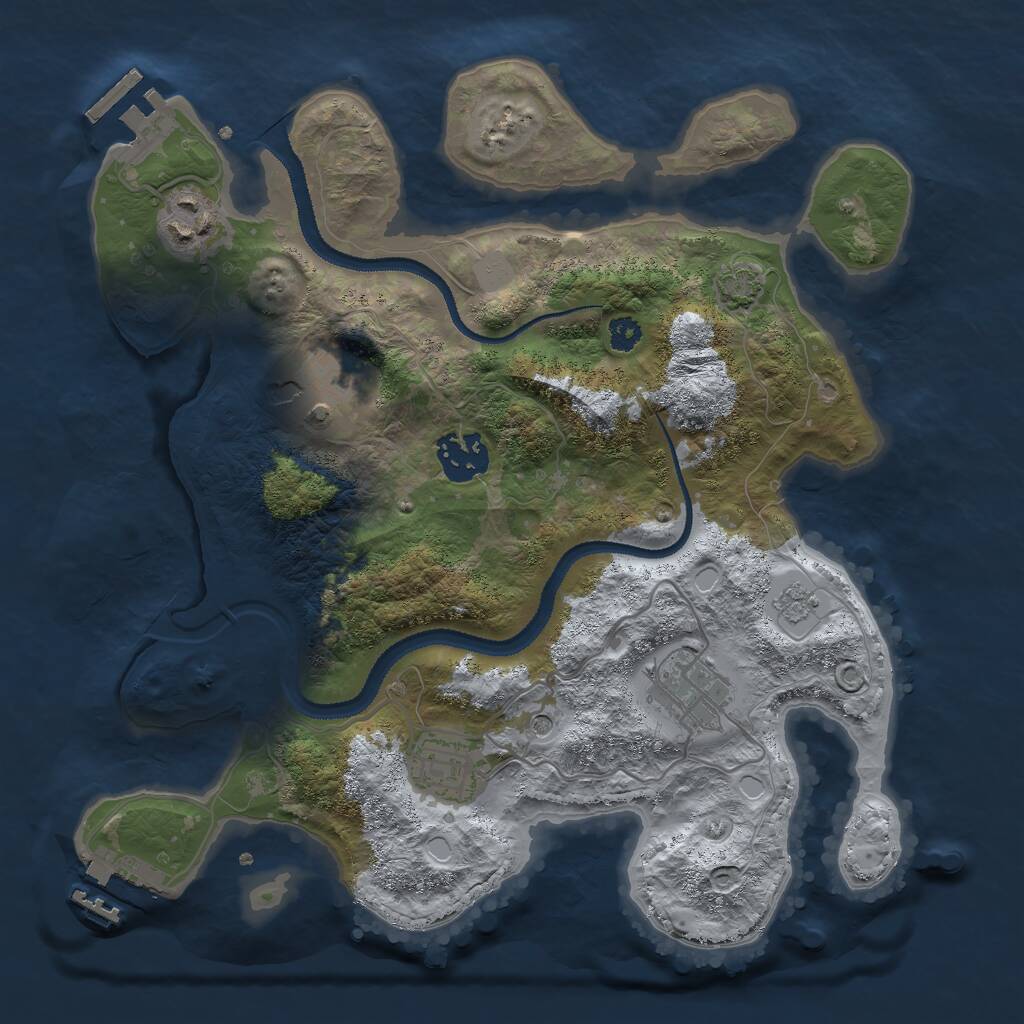 Rust Map: Procedural Map, Size: 3000, Seed: 1234315123, 11 Monuments