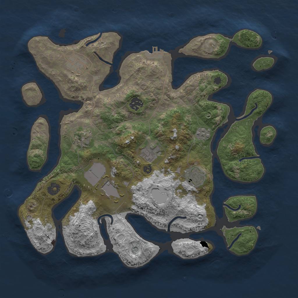 Rust Map: Procedural Map, Size: 3500, Seed: 1505671803, 14 Monuments