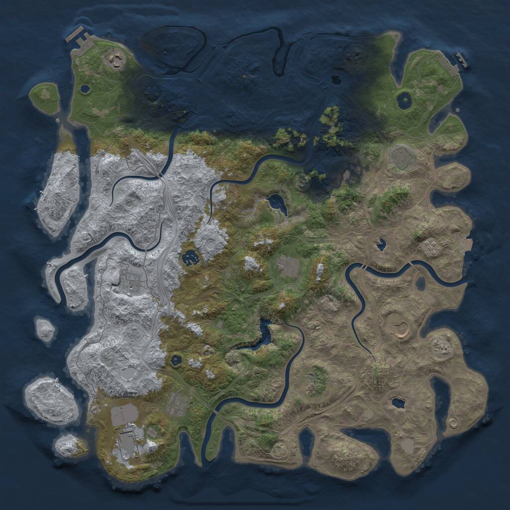 Rust Map: Procedural Map, Size: 4800, Seed: 12345, 17 Monuments