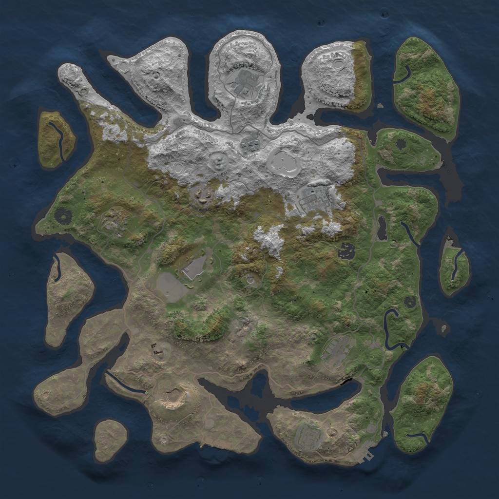 Rust Map: Procedural Map, Size: 4250, Seed: 3986, 18 Monuments