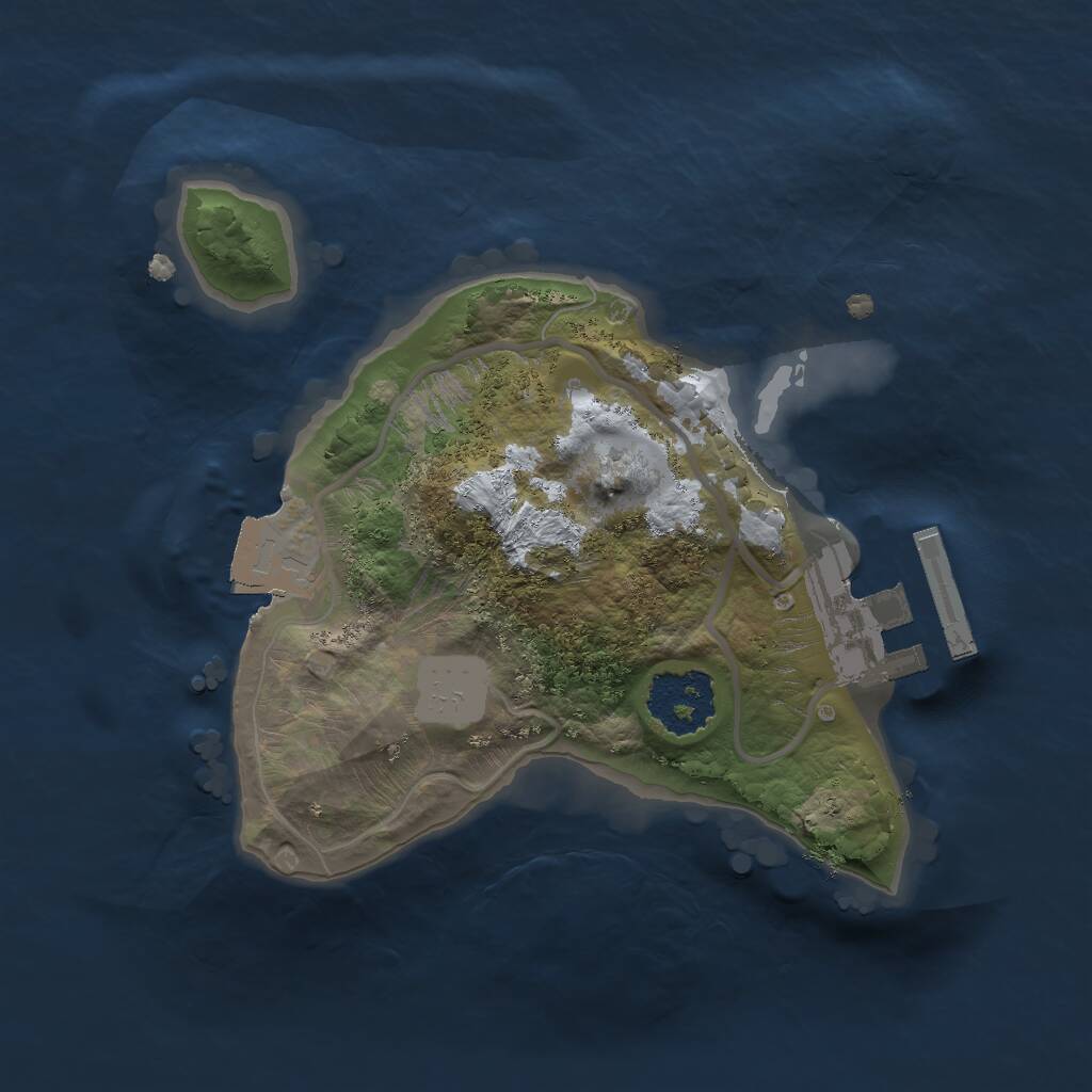 Rust Map: Procedural Map, Size: 1650, Seed: 38681052, 2 Monuments