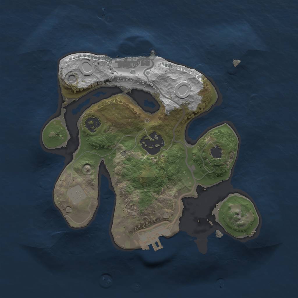 Rust Map: Procedural Map, Size: 2000, Seed: 398322938, 8 Monuments