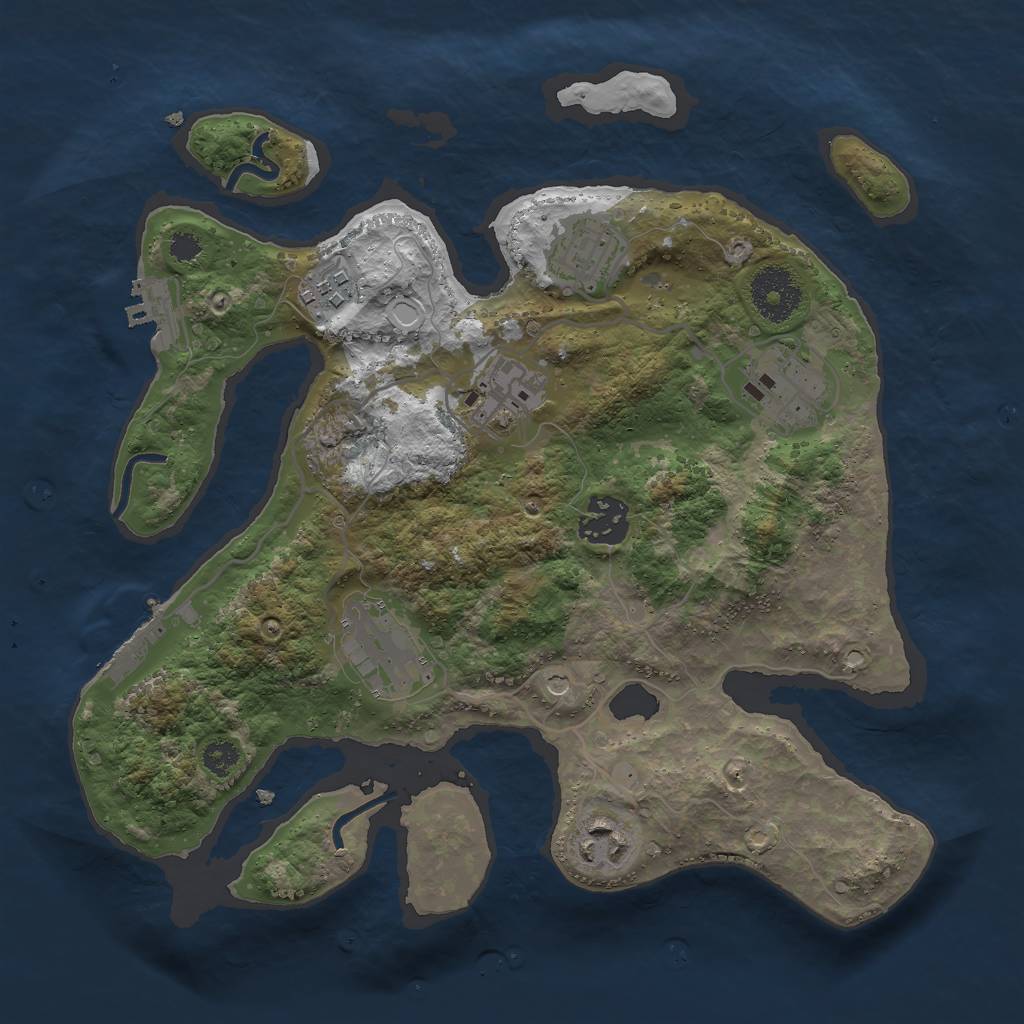 Rust Map: Procedural Map, Size: 3000, Seed: 1848147495, 15 Monuments