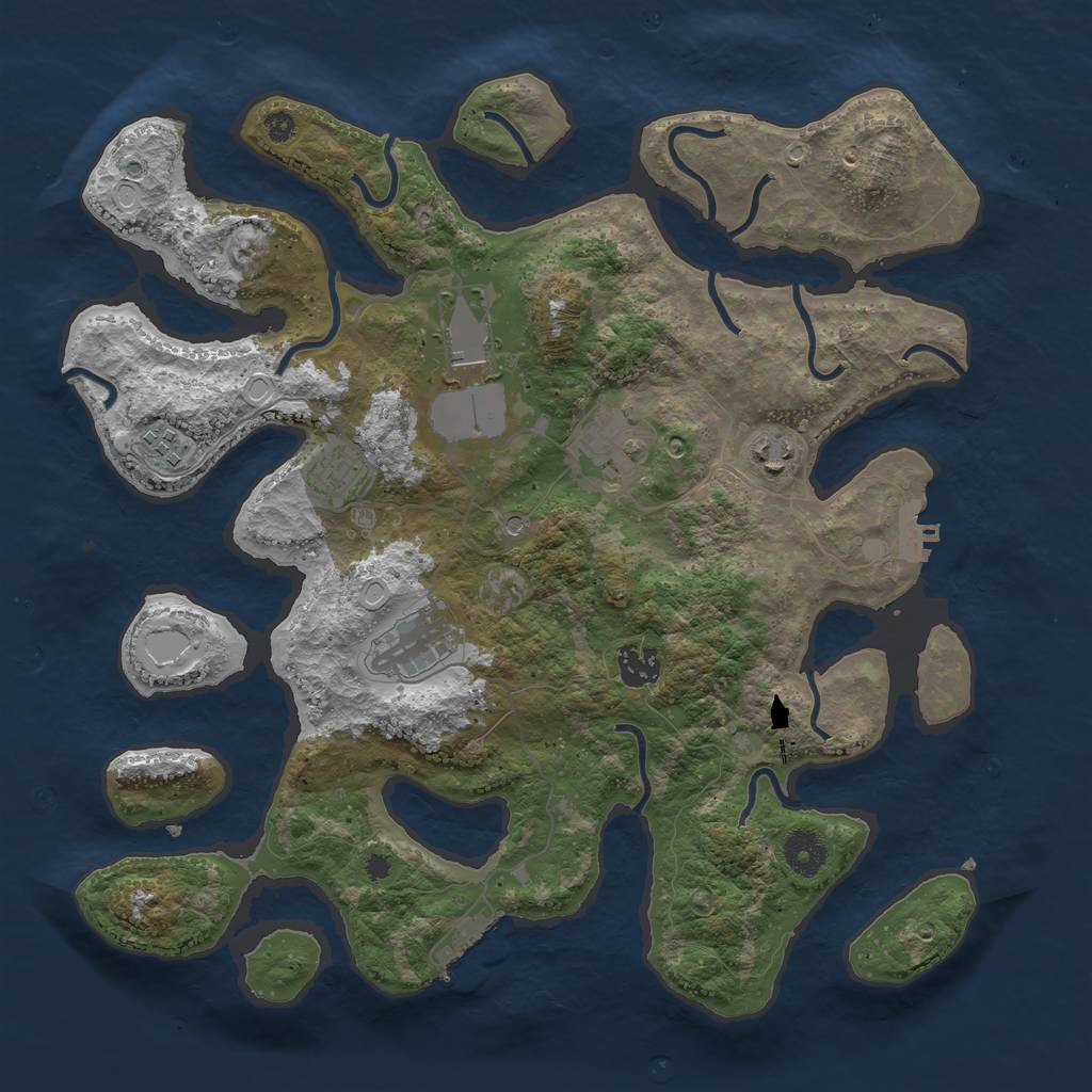 Rust Map: Procedural Map, Size: 3750, Seed: 643596051, 15 Monuments