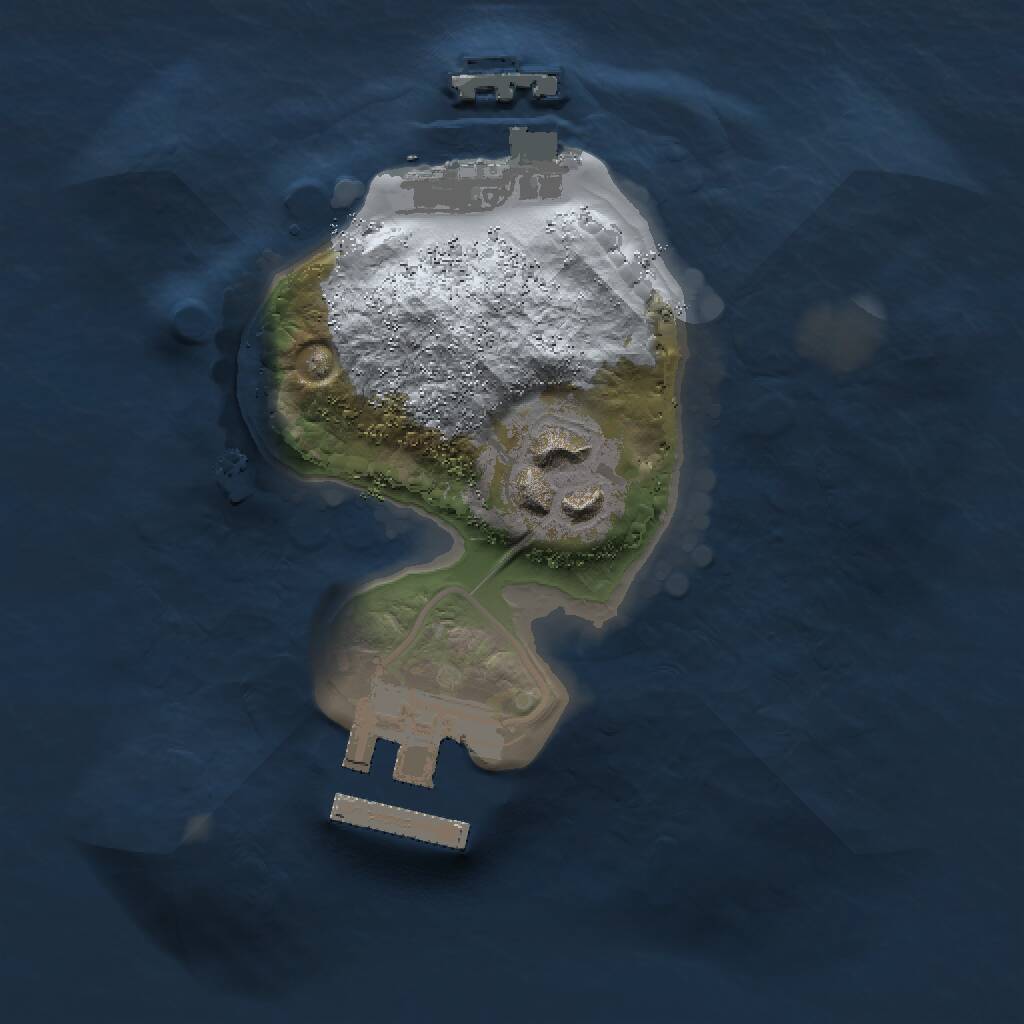 Rust Map: Procedural Map, Size: 1500, Seed: 154184, 4 Monuments