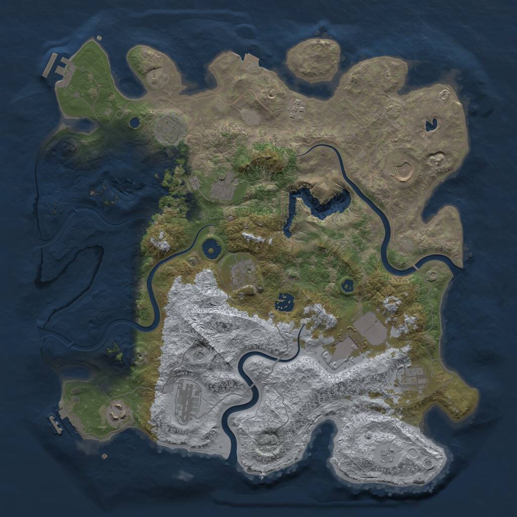 Rust Map: Procedural Map, Size: 4000, Seed: 626658713, 16 Monuments