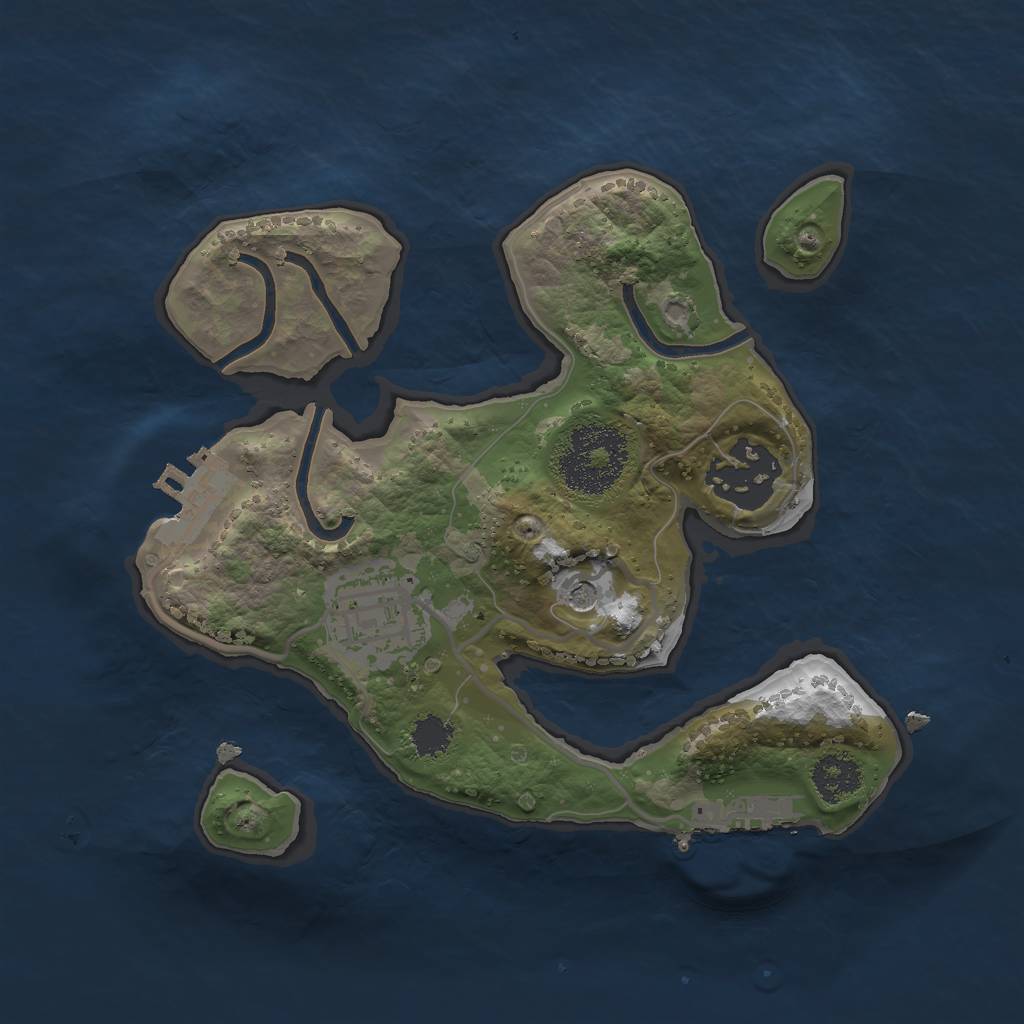 Rust Map: Procedural Map, Size: 2200, Seed: 3421, 10 Monuments