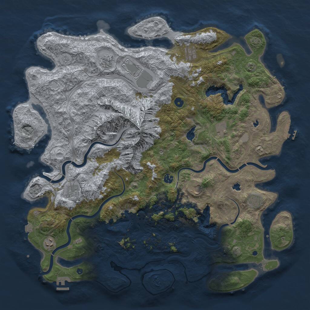 Rust Map: Procedural Map, Size: 5000, Seed: 797, 16 Monuments