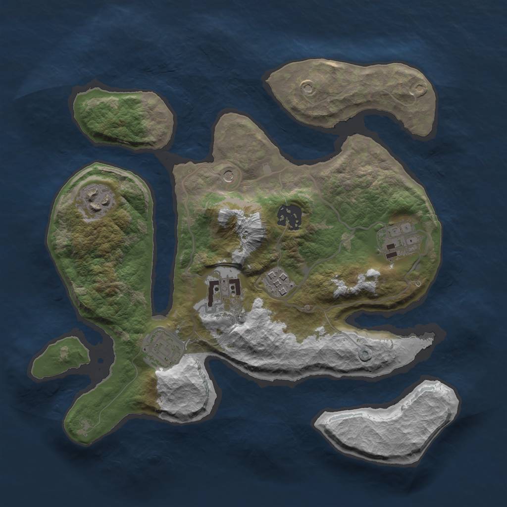 Rust Map: Barren, Size: 2900, Seed: 868831791, 9 Monuments