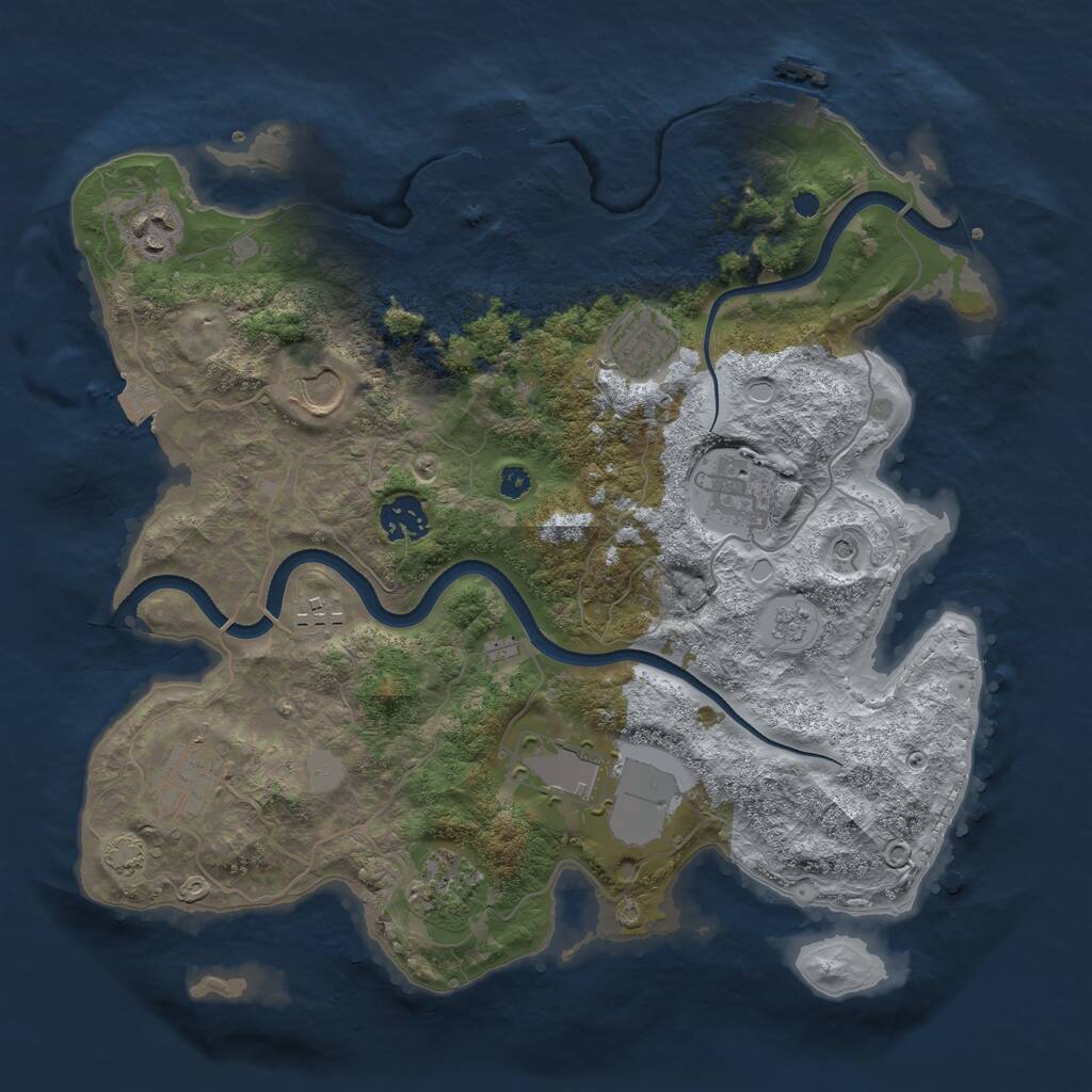 Rust Map: Procedural Map, Size: 3500, Seed: 953, 15 Monuments