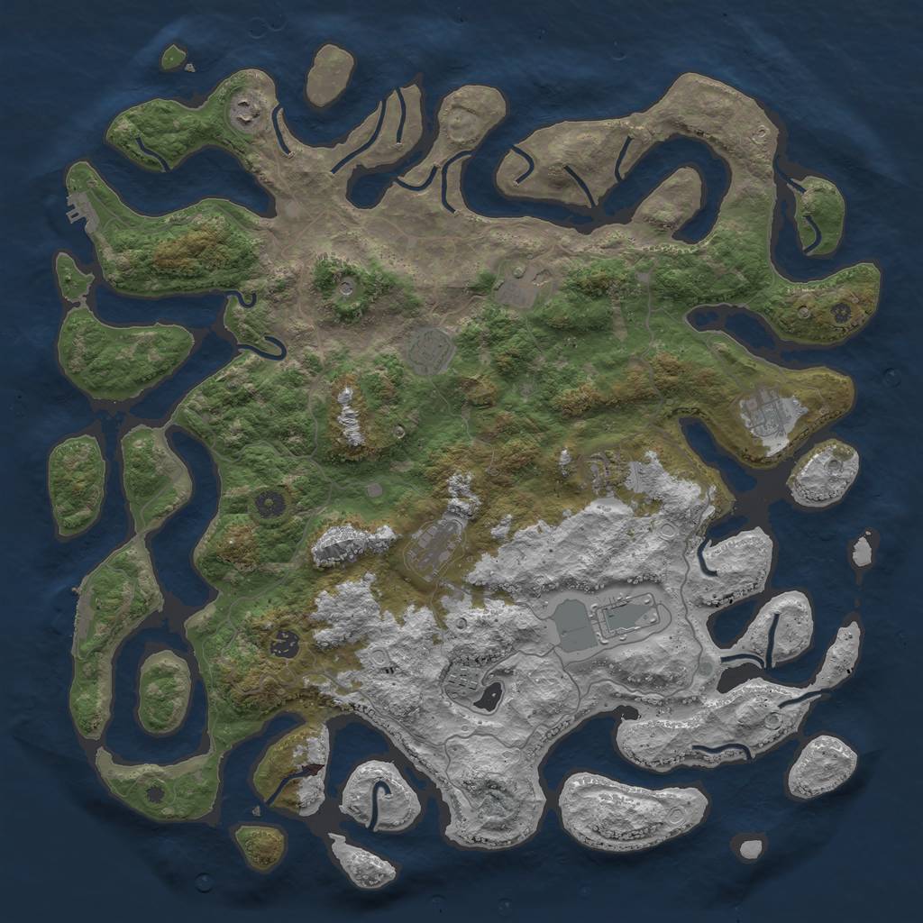 Rust Map: Procedural Map, Size: 4750, Seed: 1175899701, 17 Monuments
