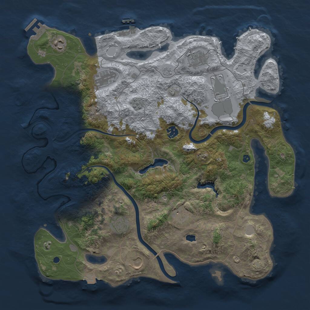 Rust Map: Procedural Map, Size: 4000, Seed: 1039722987, 15 Monuments