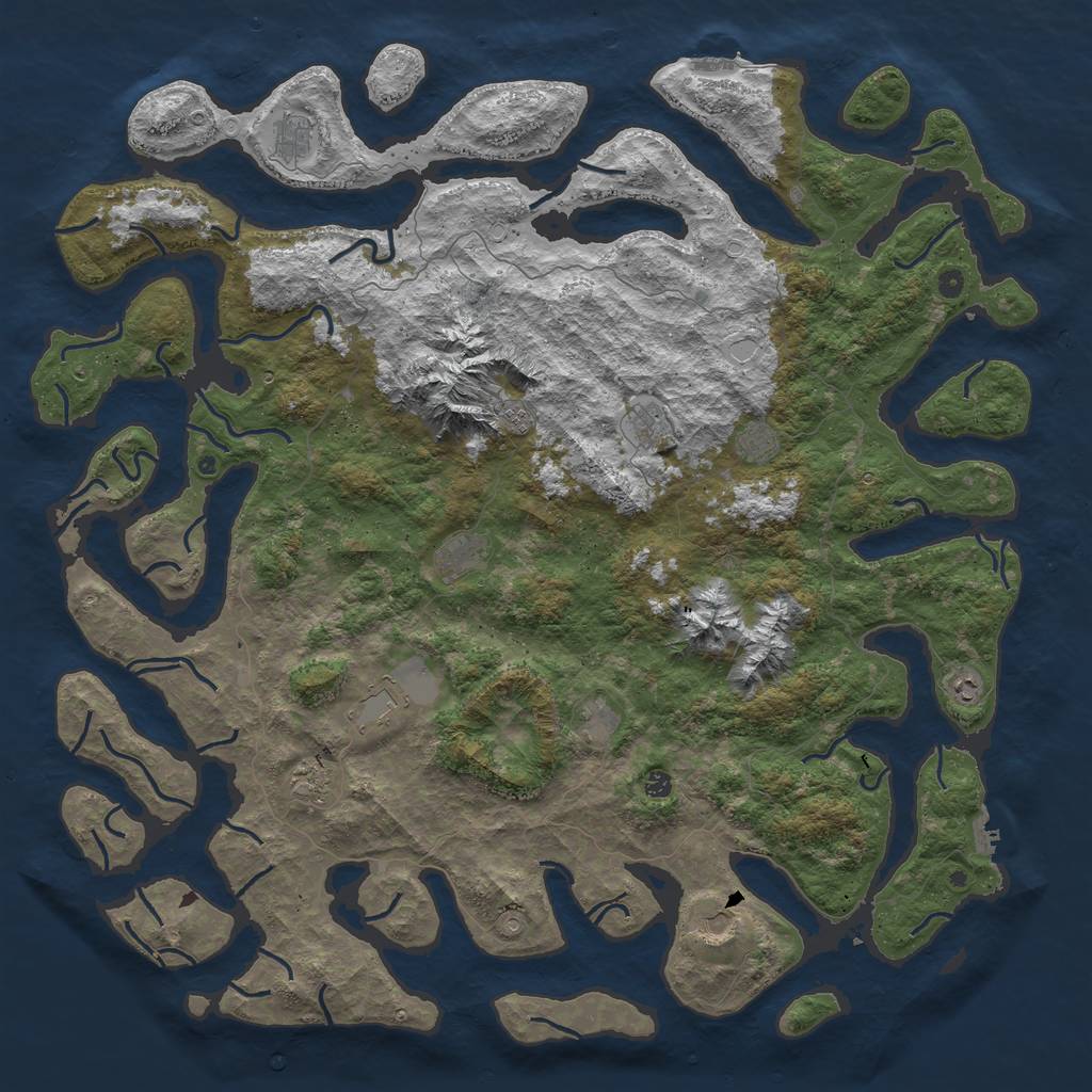 Rust Map: Procedural Map, Size: 6000, Seed: 963, 19 Monuments